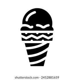 ice cream fast food glyph icon vector. ice cream fast food sign. isolated symbol illustration