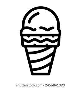 ice cream fast food line icon vector. ice cream fast food sign. isolated contour symbol black illustration