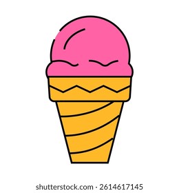 ice cream fast food line icon vector. ice cream fast food sign. isolated symbol illustration