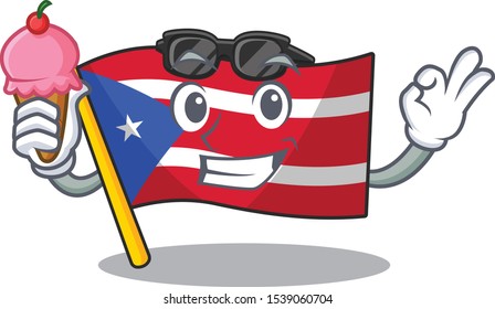 With ice cream flag puerto rico with the character