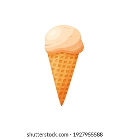 Ice cream in flat cartoon style. vector isolated on white background.