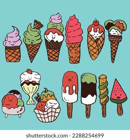 ice cream flat design character