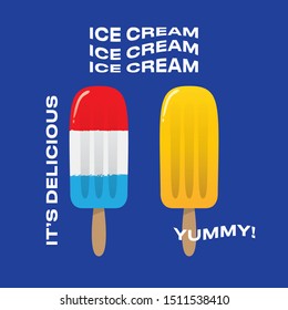ice cream flat design, icon, popsicle vector