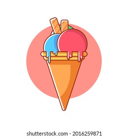 Ice Cream Flat Design Illustration