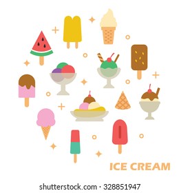 ice cream flat design, vector elements