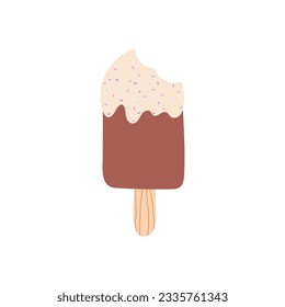 Ice cream flat element isolated on white. Vector illustration for design.
