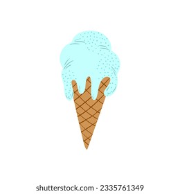 Ice cream flat element isolated on white. Vector illustration for design.