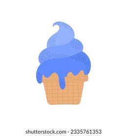 Ice cream flat element isolated on white. Vector illustration for design.