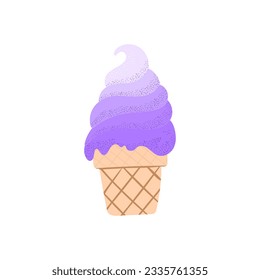 Ice cream flat element isolated on white. Vector illustration for design.