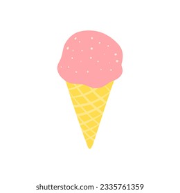 Ice cream flat element isolated on white. Vector illustration for design.