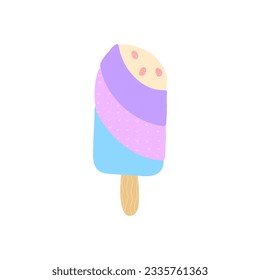 Ice cream flat element isolated on white. Vector illustration for design.