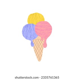 Ice cream flat element isolated on white. Vector illustration for design.