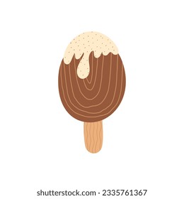 Ice cream flat element isolated on white. Vector illustration for design.
