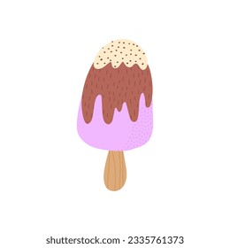 Ice cream flat element isolated on white. Vector illustration for design.