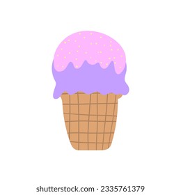 Eiscreme-Flachelement einzeln auf Weiß. Vektorgrafik für Design.