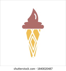 Ice Cream Flat Icon Color Design Vector Template Illustration