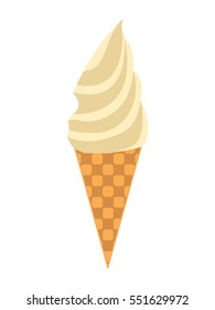 Ice Cream Flat Icon. Colorful design element. Retro label for Ice Cream Logos. Summer isolated badges. Vector Illustration.