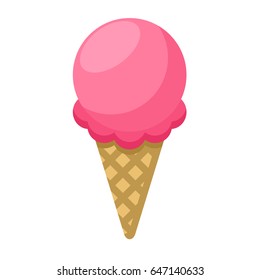 Ice cream flat icon. Good for menu, card design. Vector illustration