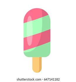 Ice cream flat icon. Good for menu, card design. Vector illustration