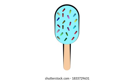 Ice cream flat icon. Icecream cone vector illustration isolated.