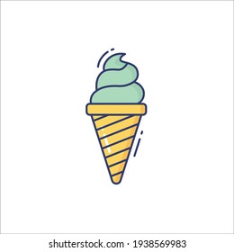 Ice cream Flat Icon Isolated On White Background