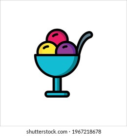 Ice cream  Flat Icon Isolated On White Background