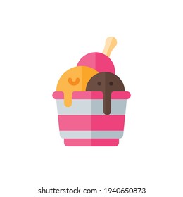 Ice Cream Flat Icon Logo Illustration Vector Isolated. Fast Food and Restaurant Icon-Set. Suitable for Web Design, Logo, App, and Upscale Your Business.