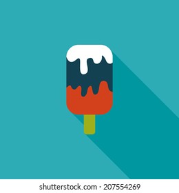 ice cream flat icon with long shadow