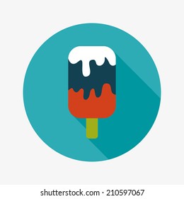 ice cream flat icon with long shadow