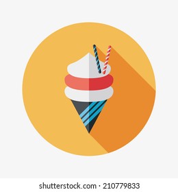 ice cream flat icon with long shadow,eps10