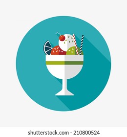 ice cream flat icon with long shadow,eps10