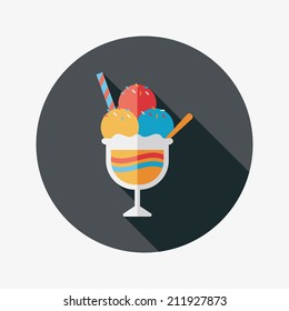 ice cream flat icon with long shadow,eps10