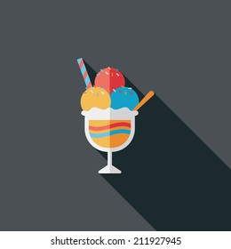 ice cream flat icon with long shadow,eps10