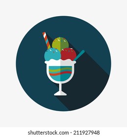 ice cream flat icon with long shadow,eps10