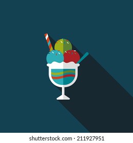 ice cream flat icon with long shadow,eps10
