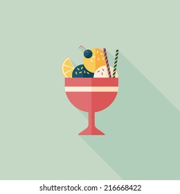 ice cream flat icon with long shadow,eps10