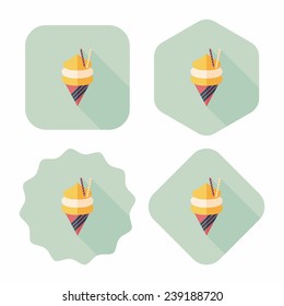 ice cream flat icon with long shadow, eps10
