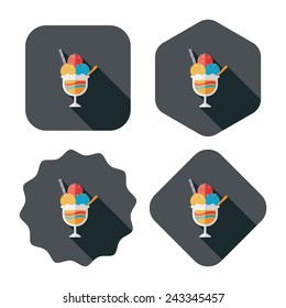 ice cream flat icon with long shadow,eps10