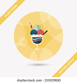 ice cream flat icon with long shadow,eps10