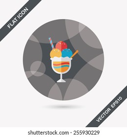 ice cream flat icon with long shadow,eps10