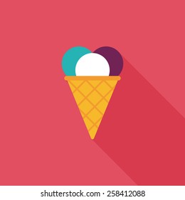 ice cream flat icon with long shadow,eps10