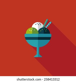 ice cream flat icon with long shadow,eps10