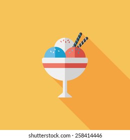 ice cream flat icon with long shadow,eps10