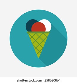 ice cream flat icon with long shadow,eps10