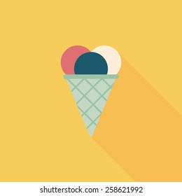 ice cream flat icon with long shadow,eps10