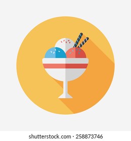 ice cream flat icon with long shadow,eps10
