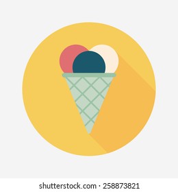 ice cream flat icon with long shadow,eps10