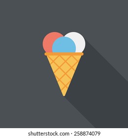 ice cream flat icon with long shadow,eps10