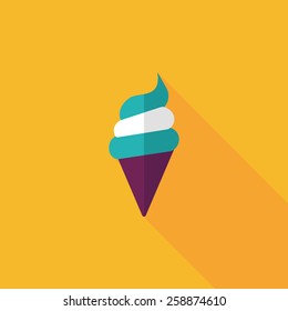 ice cream flat icon with long shadow,eps10