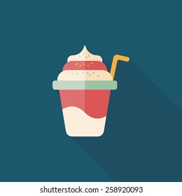 ice cream flat icon with long shadow,eps10